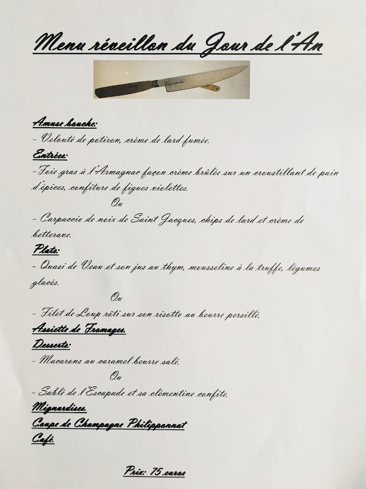 L'ESCAPADE - Menu Image 3