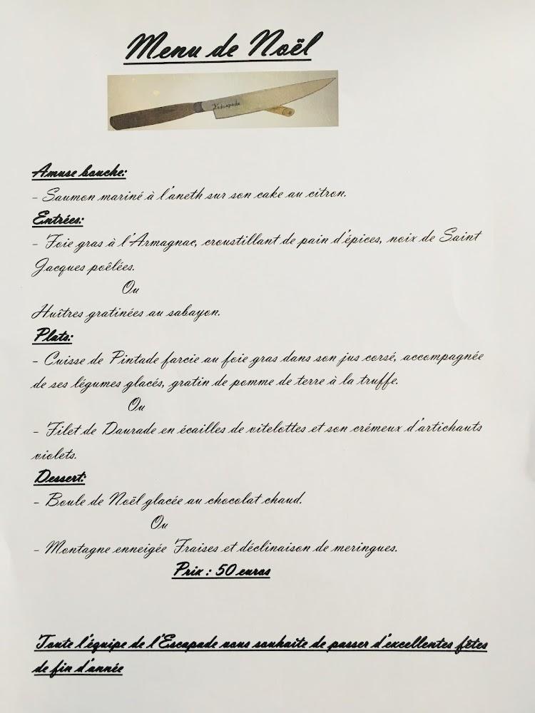 L'ESCAPADE - Menu Image 4
